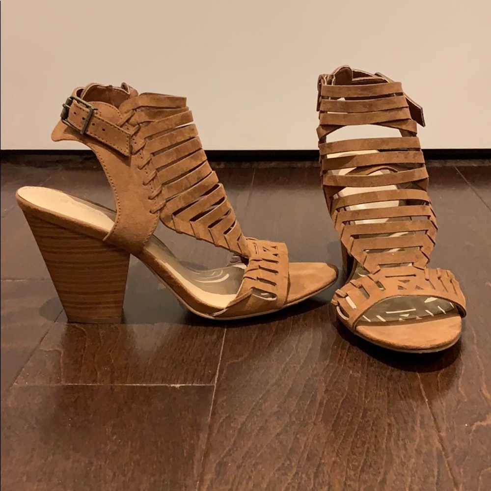 Caged heeled sandals Shoedazzle